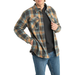 Men's Warm Lined Long Sleeve Custom Plaid Shirt <b>Flannel</b> <b>Jackets</b> - Product Image 2
