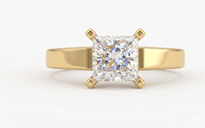 Anillo de compromiso con diamante de corte princesa para mujer, diamantes cultivados en laboratorio - Product Image 2