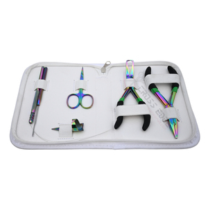 Herramientas al por mayor para extensiones de cabello multicolor arcoíris: Alicates de crimpado para microanillos, Alicates para quitar microlink, Mini tijeras, Gancho de bucle - Product Image 1