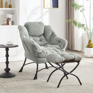 Sillón Moderno Tapizado con Reposabrazos, Sillón Relajante y Otomana, Chaise Longue Moderna para Lectura y Descanso - Product Image 1