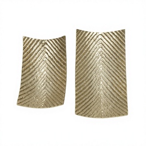 Antique Gold Textured <b>Rectangle</b> Decorative Tray with Handles Aluminum Serving Tray for <b>Coffee</b> <b>Table</b> Home Decor - Product Image 1