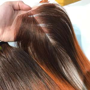 Super Qualité 100% Extensions de Cheveux Vietnamiens Vierges Prix Usine Bonde Droite Super Double Dessiné Ombre Orange Couleur - Product Image 4