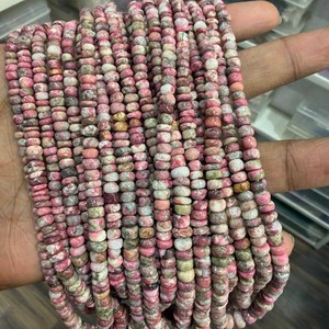Hot Selling Beautiful Natural Quality <b>Pink</b> Thulite 5mm-6mm Rondelle Loose Beads 16 Inch Strand Gemstone Jewelry Making CMA - Product Image 1