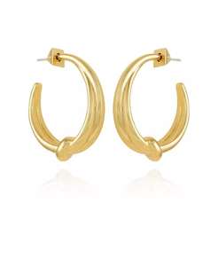 Orecchini a cerchio annodati aperti color oro | Vince Camuto - Product Image 1