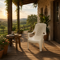 Chaise de salon moderne ergonomique, imperméable, empilable, en plastique, non pliable, pour la maison, la chambre et l'hôtel