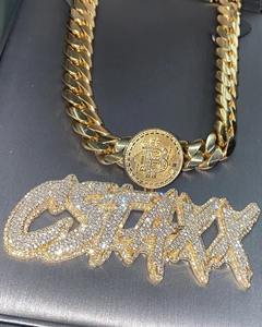 Colgante de Letra Personalizado de Plata de Ley 925 con Baño de Oro de 18K, Estilo Hip Hop, con Moissanita Real VVS, Colgante de Lujo para Hombre - Product Image 2