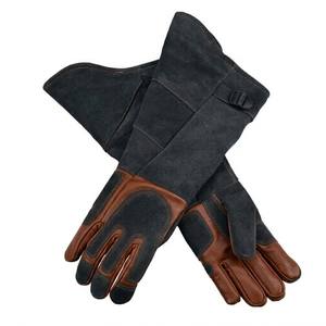 Impact Resistant Welding Leather Gloves <b>Heat</b> Resistant Long Sleeve Cowhide Split Leather Safety Protection Gloves - Product Image 2