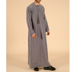 Robe longue unie pour hommes, thobe musulmane, pour collections de mode islamique modeste - Product Image 5