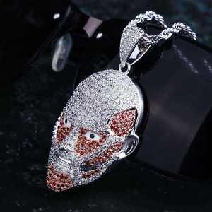Collier Luxira Jewels en argent 925 plaqué argent avec pendentif breloque anime et dessin animé, Moissanite Iced Face, Bijoux Hip-Hop unisexe pour fans - Product Image 2