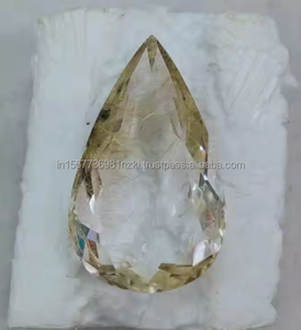 Joyería de piedras preciosas de corte de cuarzo rutilo dorado natural Colección de piedra blanca Corte de estilo Mayorista Tamaño 32X20X10 MM Peso 37 Ct - Product Image 2