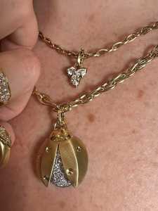Wholesale Pear Shaped Link Chain <b>Necklace</b> 14K <b>Solid</b> Gold 16 Inches Thick Chunky Statement Charm Holder Layering <b>Necklaces</b> Women - Product Image 5