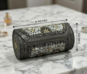 Pochette rectangulaire en mosaïque de pierre indienne, faite à la main, moderne, écologique, en métal, de haute qualité, pour décoration de mariage ou cadeau - Product Image 6