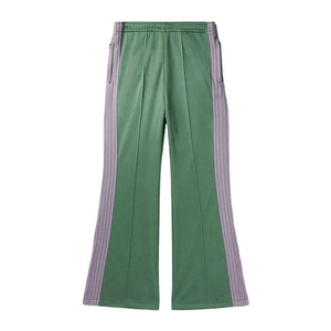 <b>Men's</b> Straight Wide Leg Vintage Sweatpants for Green Side Stripe Mid Elastic Waist Pleated Knitted Trousers - Product Image 2