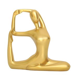 Figurine en résine décorative de pose de yoga, sculpture moderne de méditation pour la maison, le bureau ou le studio - Product Image 5