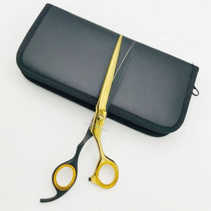 Ciseaux de coiffure professionnels en acier inoxydable 440C, ultra-affûtés, à lame droite, avec étui en cuir, pour salons de beauté et de coiffure - Product Image 4