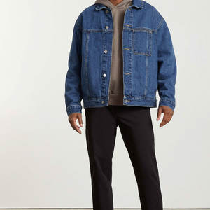 Veste en jean déchirée tendance, style vintage, épaisse, cargo, décontractée, imprimée, avec dentelle, 100 % coton, pour homme - Product Image 5