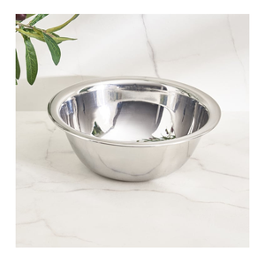 Bol mélangeur en acier inoxydable plaqué argent, compatible lave-vaisselle, design minimaliste pour le service des aliments à la maison - Product Image 1