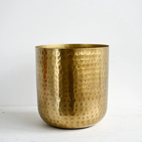 Ensemble de jardinières en métal doré martelé de luxe, plaqué chrome, moderne, pour plantes d'intérieur et d'extérieur, décoration pour la maison, le bureau, le salon, le jardin