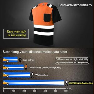 Camisetas de Trabajo de Alta Visibilidad para Hombre con Logotipo Personalizado, 100% Poliéster, Impresión UV, Antiestáticas, Impermeables, Certificación CE, OEM - Product Image 2