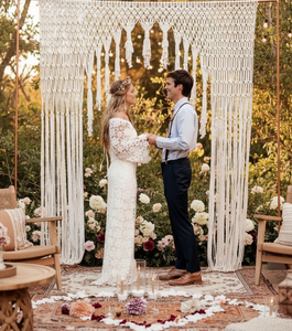 Cortina de Macramé Bohemia Hecha a Mano, de Algodón Ecológico, para Bodas, Ceremonias al Aire Libre, Eventos, Fiestas, Sesiones de Fotos y Hogar - Product Image 4