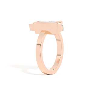 Bague Statement en Diamant de Laboratoire Taille Asscher Baguette 1,44 ct, Style Art Déco Abstrait, Bande Géométrique, Sertissage à Griffes, pour Femme, Or 14 carats - Product Image 6