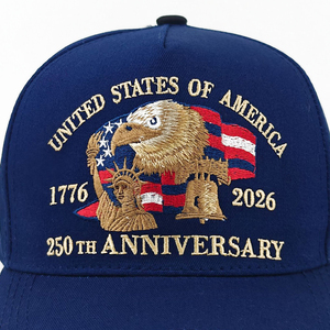 Casquette de baseball brodée Navy USA 250th Anniversary, avec aigle, Statue de la Liberté et cloche, 6 panneaux, unisexe - Product Image 5