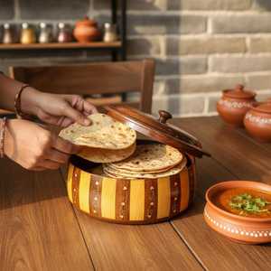 Handmade Wooden Chapati <b>Box</b> Hotpot Roti Keeper Insulated Food Storage <b>Container</b> Kitchenware Traditional Serving Utility <b>Box</b> - Product Image 2
