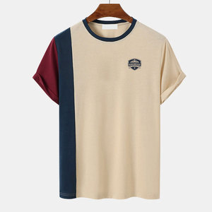 T-shirts décontractés d'été pour hommes personnalisables de haute qualité en gros - Polyester/Coton respirant et écologique à manches courtes pour activités sportives - Product Image 1