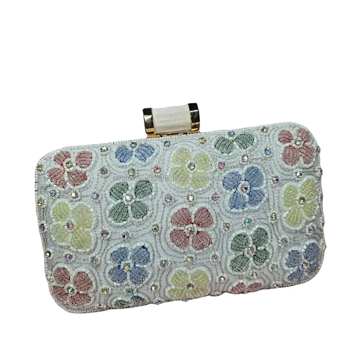 Sac ethnique (pochette, sac à main à cordon) pour femme avec fil complexe et broderie à paillettes pour femme par LUXURY CRAFTS