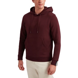 Sweat-shirt à capuche pour homme, couleur unie, coton tricoté, décontracté, pour l'automne, coupe classique, avec poche - Product Image 1