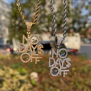 Pendentif Iced Out en Moissanite avec Breloques Lettres, Plaqué Or, Bijoux Hip Hop, Chaîne Tennis pour Usage Quotidien, Idéal Cadeau d'Anniversaire - Product Image 1