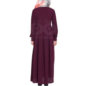Women Abaya With Beautiful Embroidery Dubai Style Muslim Maxi Dress Long Sleeve <b>Islamic</b> <b>Clothing</b> For Ramadan Eid Festival - Product Image 4