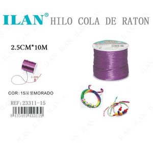 Filo di raso viola da 2,5 mm, 10 m per braccialetti e lavori manuali - Product Image 3