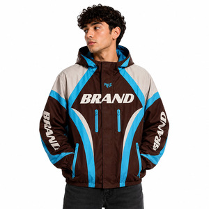 Design Custom logo Blank Patchwork <b>Waterproof</b> Windproof Lightweight Nylon Full Zip up Windbreaker Track <b>jacket</b> for men Supplier - Product Image 6