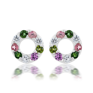 New Best-Selling Multi Gemstone Lightweight <b>Fine</b> <b>Stud</b> <b>Earrings</b> Latest Design 925 Sterling Solid Silver Women's Wear <b>Fine</b> Jewelry - Product Image 2