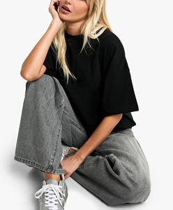 T-shirt pour femme de haute qualité, 100% coton, 220 g, col rond, coupe ample, écologique, appliques estivales, décontracté, respirant - Product Image 5