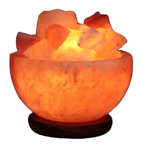 Organic Material Eco-Friendly Handmade Bowl-Shaped Pink <b>Salt</b> <b>Lamp</b> Improves Blood Flow Reduces Asthma Symptoms Beautifies - Product Image 1