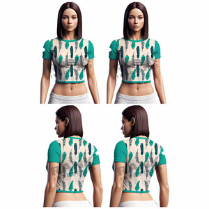Camisetas cortas elegantes para mujer, ropa informal a la moda, camisetas cortas ajustadas para mujer en venta - Product Image 6