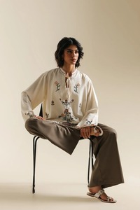 Embroidered Cotton Kurta For Women Traditional Indian Pakistani Casual Wear Loose Fit All Seasons - Product Image 4