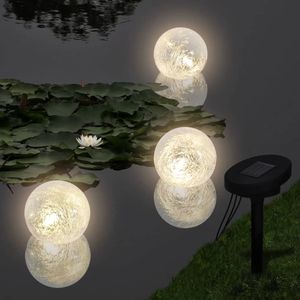 Tazón de jardín solar con luz de bola flotante de 3 LED para estanque o piscina - Product Image 1