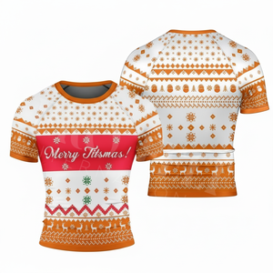 Customized Printed Pattern Short Sleeve Casual Apparel <b>Compression</b> <b>Shirts</b> Outdoor Muscle Skinny Fitted Heavy Duty Rash Guards - Product Image 6
