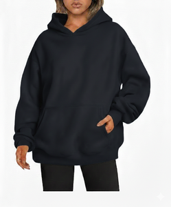 Women Street Fashion Oversized Hoodie Casual <b>Winter</b> <b>Top</b> Relaxed Fit Minimal Look Customizable Eco-Friendly Cotton Knitted Front - Product Image 5