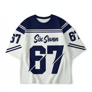 Nueva Camiseta de Fútbol Sublimada, Personalizada con Nombre y Número del Equipo, Cuello en V, Estilo Retro Americano, para Adultos - Product Image 1