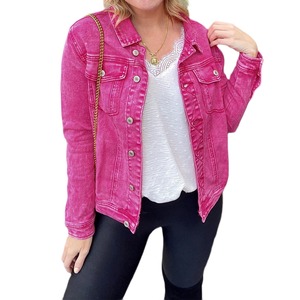 Veste en jean longue extensible sur mesure pour femme, en coton, unie, pour l'hiver, grandes tailles pour filles - Product Image 5