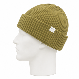 Gorros de punto acanalados verde oliva unisex para adultos, gorro cálido de invierno de color sólido, estilo casual, 56-58 cm - Product Image 6