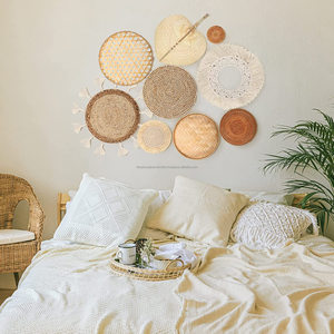 Cestas colgantes de pared redondas de paja para el hogar, cestas de gran tamaño para decoración del hogar, hecho a mano, 9 unidades - Product Image 5