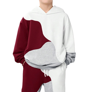 Survêtement d'hiver pour enfant, coupe oversize à épaules tombantes, en molleton 100% coton premium, style streetwear baggy - Product Image 3