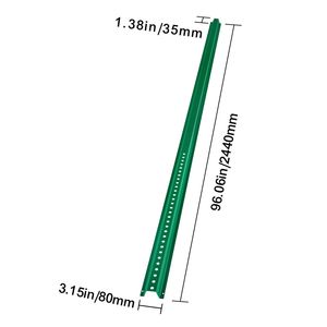 Palo per Insegne a U in Acciaio Verde Rinforzato da 2,4 m (8FT) - Confezione da 4 Pali Fissi per Recinzioni da Giardino, Cortile, Fattoria e Insegne da Prato - Product Image 5