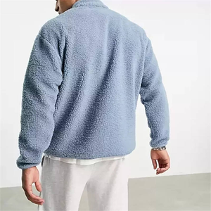 Veste polaire unisexe personnalisée pour l'hiver, veste en polaire épaisse et chaude, streetwear, sweat à capuche en sherpa pour homme - Product Image 2