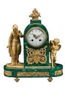 Reloj de mesa Majestad verde malaquita-Reloj de hora natural de diseño minimalista con majestad malaquita